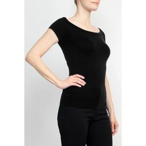 Alberto Makali black boat neck top